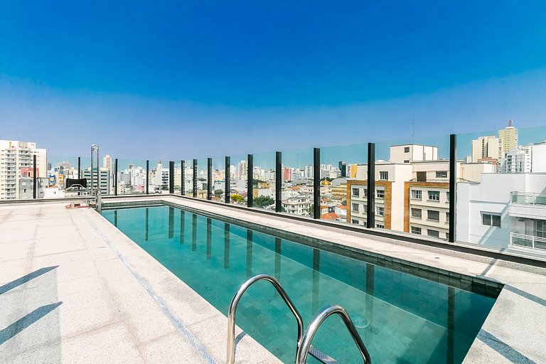 Studio 1km da Paulista, Academia e Piscina Rooftop