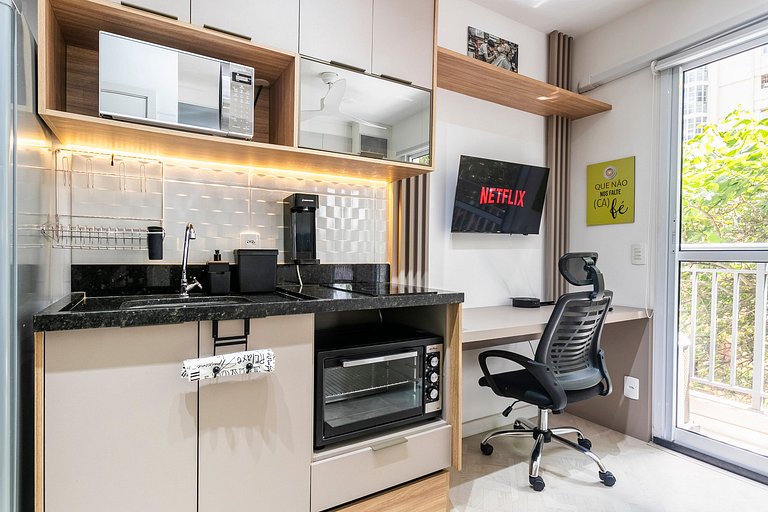 Studio apenas 650m da Av. Paulista + Academia