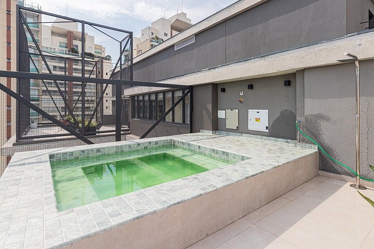 Studio TOP - Piscina e Academia no Rooftop